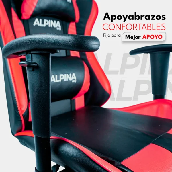 D_NQ_NP_2X_760186-MLA99700702620_122025-F.webp Silla Gamer Alpina Ergonomica Giratoria Reclinable Pre Ft055 Color Negro Material del tapizado Cuero sintético