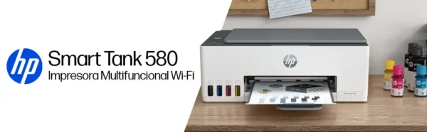 Impresora Multifuncional HP Smart Tank 580 Sistema Continuo a Color Wi-Fi