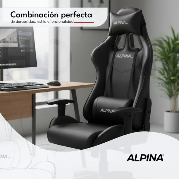 D_NQ_NP_2X_848097-MLA93939450010_102025-F-1.webp Silla Gamer Alpina Ergonomica Giratoria Reclinable Pre Ft055 Color Negro/Rojo Material del tapizado Cuero sintético