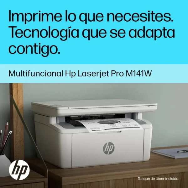 Impresora multifunción monocromática HP LaserJet M141w con wifi