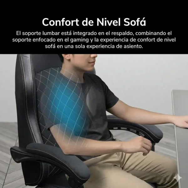 D_NQ_NP_2X_874328-MLA111197317733_052026-F.webp Silla Gamer Cougar Fusion Ex Respaldo Reclinable Tela Negro Tela