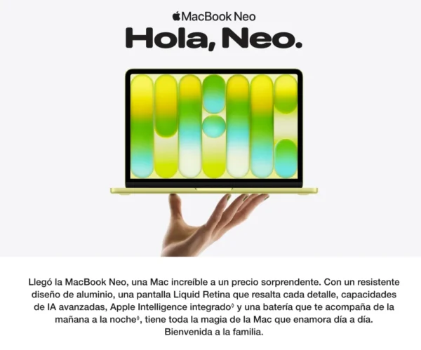 Apple 2026 Macbook Neo (de 13 Pulgadas, Chip A18 Pro De Apple Con Cpu De 6 Núcleos Y Gpu De 5 Núcleos, 8gb Memoria Unificada, 512 gb) - Índigo