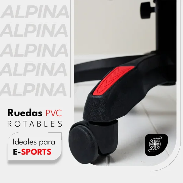 D_NQ_NP_2X_901869-MLA99700533692_122025-F.webp Silla Gamer Alpina Ergonomica Giratoria Reclinable Pre Ft055 Color Negro Material del tapizado Cuero sintético