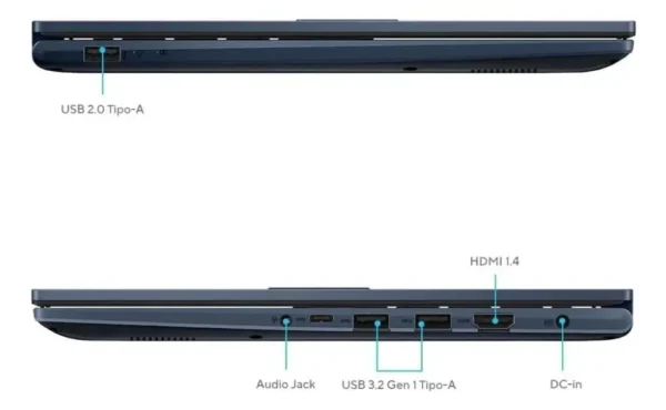 Notebook ASUS VivoBook 14" Intel Core i3-1115G4 8GB DDR4 RAM 128GB SSD NVMe Pantalla Full HD Windows 11 Home Ultradelgada + Bolso