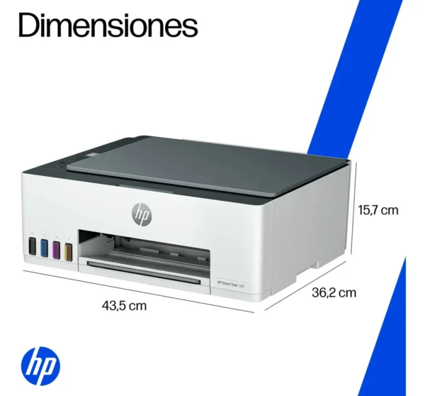 Impresora Multifuncional HP Smart Tank 580 Sistema Continuo a Color Wi-Fi 1F3Y2A