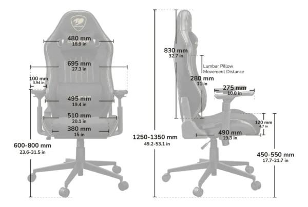 D_NQ_NP_2X_928657-MLA101054953965_122025-F.webp Silla Gamer Ergonomica Cougar Explore Royal Gris Claro Tela Tejida