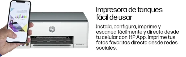Impresora Multifuncional HP Smart Tank 580 Sistema Continuo a Color Wi-Fi