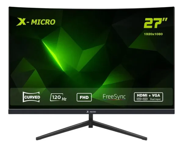Monitor Gamer 27 X-micro Curvo Vga Hdmi 120hz 1ms X27cfe