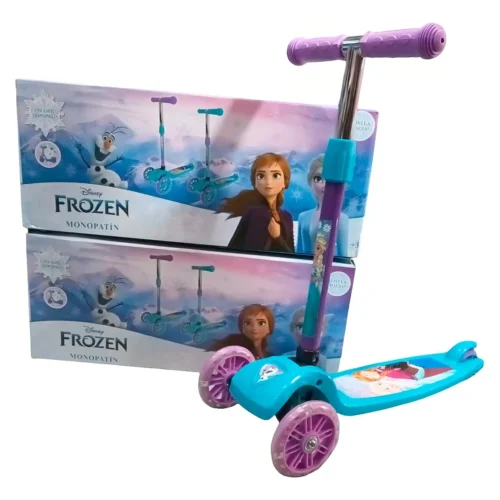 Monopatín Infantil 3 Ruedas Sebigus Frozen Disney Rosa Niñas Plegable