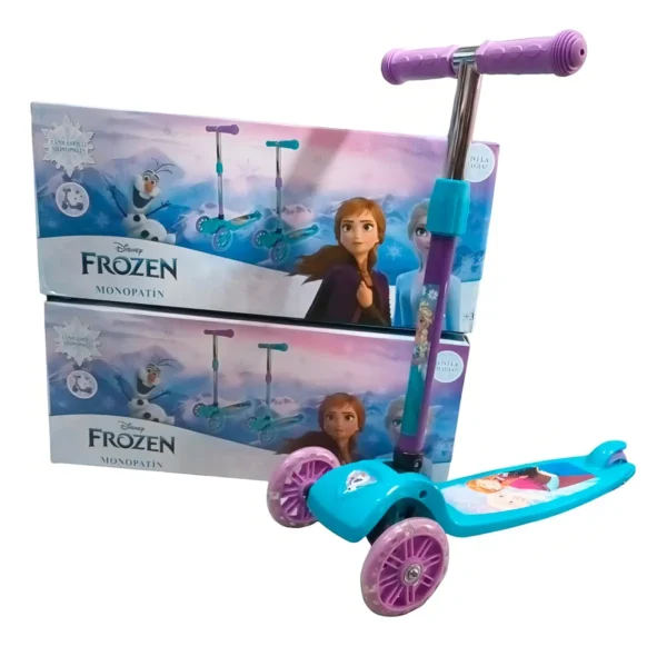 Monopatín Infantil 3 Ruedas Sebigus Frozen Disney Rosa Niñas Plegable
