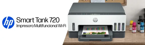 Impresora Multifuncional HP Smart Tank 720 Sistema Continuo a Color Wi-Fi Duplex (Doble Cara Automático)