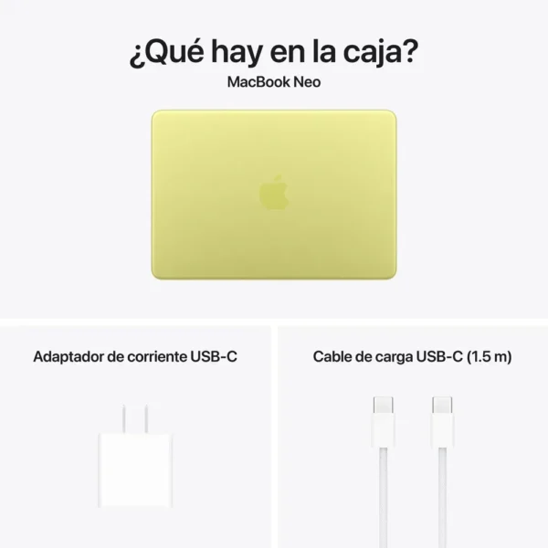 Apple 2026 Macbook Neo (de 13 Pulgadas, Chip A18 Pro De Apple Con Cpu De 6 Núcleos Y Gpu De 5 Núcleos, 8gb Memoria Unificada, 256 gb) - Amarillo Cítrico - Distribuidor Autorizado