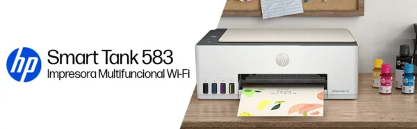 Impresora Multifuncional HP Smart Tank 583 Sistema Continuo a Color con Wi-Fi
