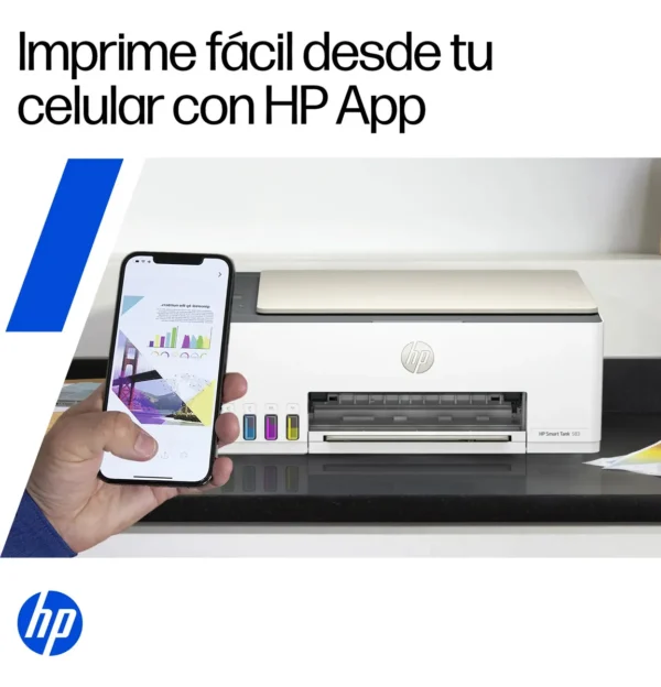 Impresora Multifuncional HP Smart Tank 583 Sistema Continuo a Color con Wi-Fi