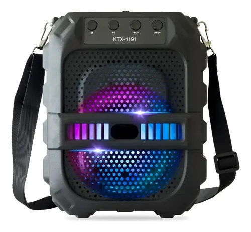 Parlante Portatil Bluetooth Luz Led Fm gts-1191 6,5 Pulgadas