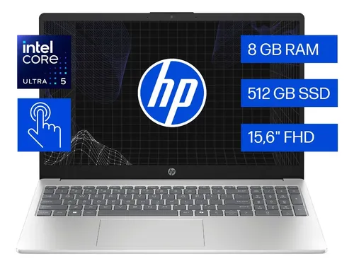 Notebook HP 15-fd2351la Intel Core Ultra 5 8GB RAM 512GB SSD 15,6" Táctil FHD Windows 11