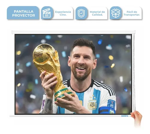 Pantalla Proyector 120 Cm x 120 Cm Para Colgar Pared Retráctil
