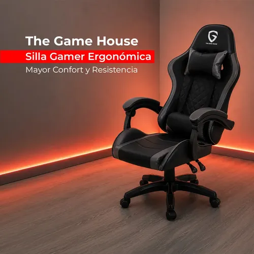 D_NQ_NP_812313-MLA113913970663_062026-O.webp Silla Gamer Ergonómica The Game House con Respaldo Reclinable y Soporte Lumbar