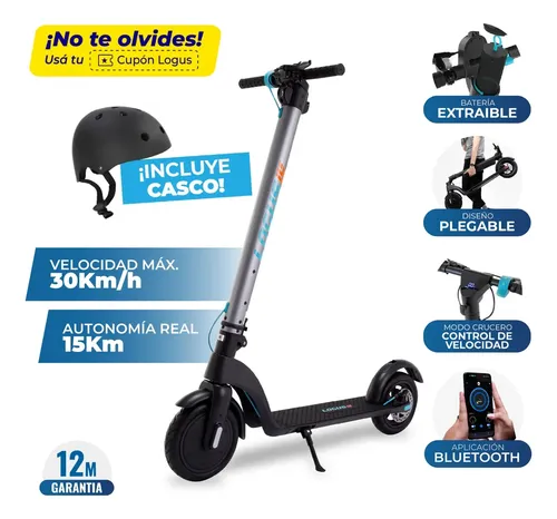Monopatin Electrico Logus L7promax 350watts 10 Pulgadas Color Plata