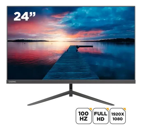 Monitor Led Gadnic 24 Pulgadas Alta Resolución IPS Delgado Pc Full HD 100Hz