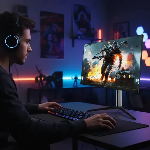 Monitor Gamer Level Up 27” 1440p QHD 180Hz 1ms | Altura regulable y giro 90° Blanco
