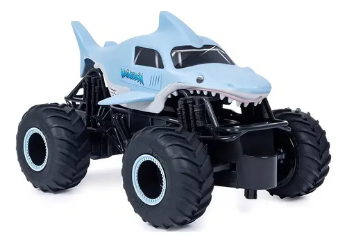 Monster Truck a Control Remoto Monster Jam escala 1:24, Megalodon Azul claro Spin Master 3+