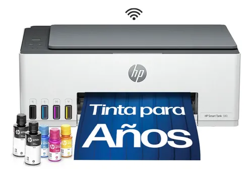 Impresora Multifuncional HP Smart Tank 580 Sistema Continuo a Color Wi-Fi 1F3Y2A