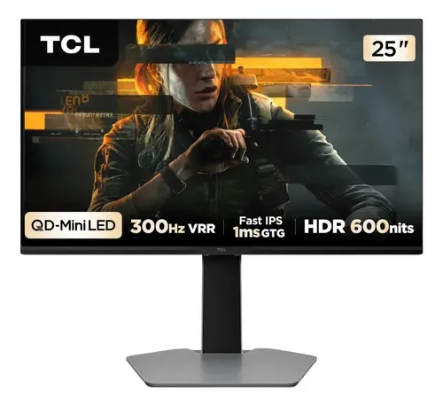 Monitor Gamer Tcl 25 G64 Fhd 300hz Qd-mini Led Gris