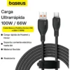 D_Q_NP_826956-MLA91478031118_092025-F.webp Cable Baseus Pudding Series Usb-A /USB-C Carga Rapida 100W 6A 1.2 metros