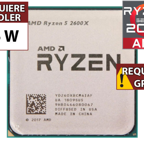 Procesador Amd Ryzen 5 2600X 3.6GHZ 6 Nucleos 12 Hilos 16MB Cache Tdp 95W AM4 - Outlet - Usado - OEM - No Trae Video Sin Caja Ni Cooler Ventilador