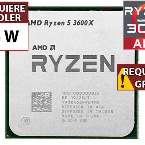 Procesador Amd Ryzen 5 3600X 3.8GHZ 6 Nucleos 12 Hilos 32MB Cache Tdp 95W AM4 - Outlet - Usado - OEM - No Trae Video Sin Caja Ni Cooler Ventilador