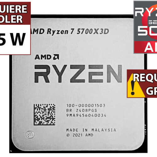 Procesador Amd Ryzen 7 5700X3D 3.0GHZ 8 Nucleos 16 Hilos 96MB Cache Tdp 105W AM4 - Outlet - Usado - OEM - No Trae Video Sin Caja Ni Cooler Ventilador