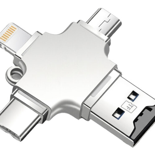 Lector De Memorias 4 En 1 USB 2.0 Micro USB Usbtipoc Lightning A Microsd