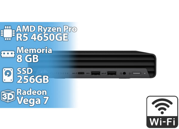 dptcap21769.jpg Mini Pc Hp Elitedesk 805 G6 Mini Amd Ryzen 5 Pro 4650ge 8gb 256gb Wifi 1xhdmi 1xdisplayport 6xusb 1xusbtipoc 1xrj45 2xjack3.5mm Win11pro Negra - Reacondicionada - Minimos Detalles Esteticos