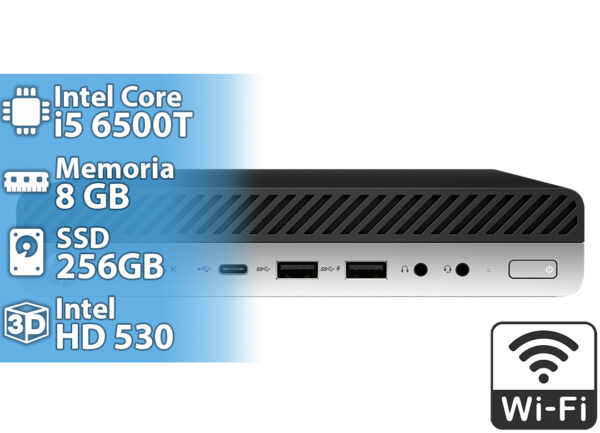 dptcap21770.jpg Mini Pc Hp Elitedesk 800 G3 Mini Intel I5-6500t 8gb 256gb Wifi 1xhdmi 1xdp 6xusb 1xusbtipoc 1xrj45 2xjack3.5mm Incluye Teclado Mouse Trafo Win10pro Negra - Reacondicionada - Minimos Detalles Esteticos