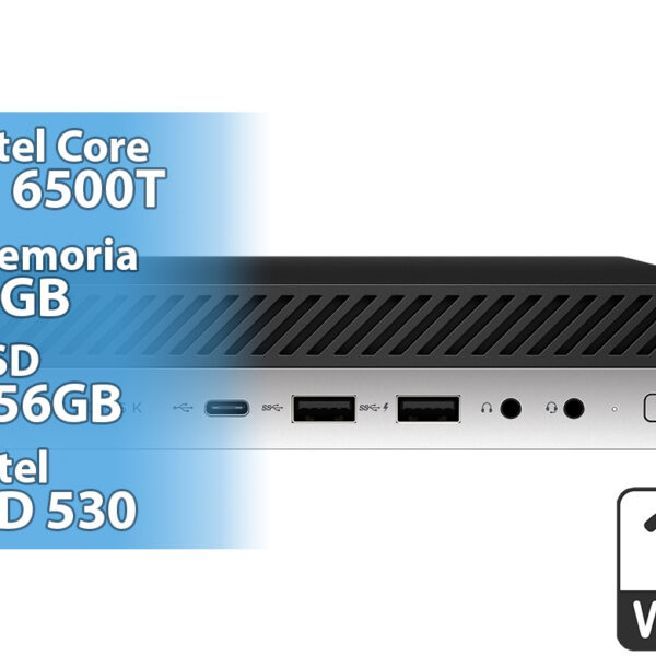 dptcap21770.jpg Mini Pc Hp Elitedesk 800 G3 Mini Intel I5-6500t 8gb 256gb Wifi 1xhdmi 1xdp 6xusb 1xusbtipoc 1xrj45 2xjack3.5mm Incluye Teclado Mouse Trafo Win10pro Negra - Reacondicionada - Minimos Detalles Esteticos