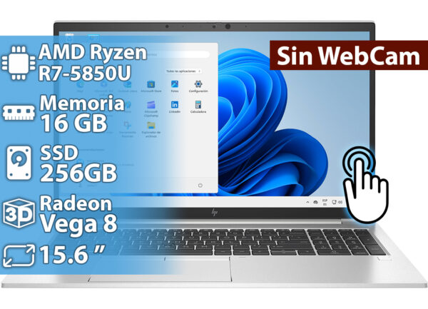 dptcap21785.jpg Notebook Hp Elitebook 855 G8 Amd Ryzen 7 5850u 16gb 256gb 1920x1080 No Trae Webcam 15.6 Pulgadas Tactil Win11pro Y Teclado En Ingles Retroiluminado Plateada - Reacondicionada - Sin Detalles Esteticos