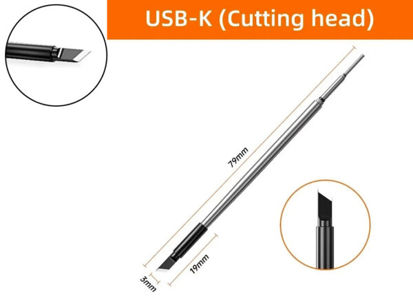 Punta De Hierro Para Soldador USB-K - Repuesto Para Soldador Cod 21325 21324 21323