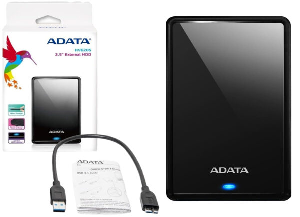 Disco Rigido 4tb Externo Usb 3.2 Adata Hv620s Slim Incluye Cable Usb
