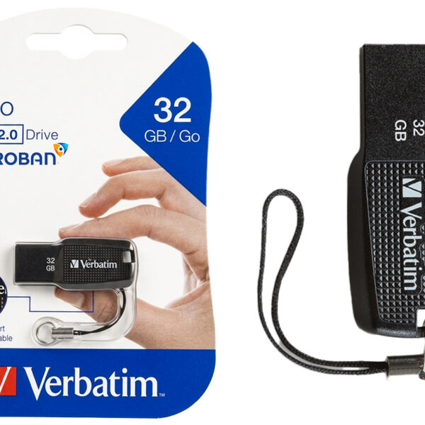 Pendrive 32gb Verbatim Ergo Microban Usb 2.0 Negro