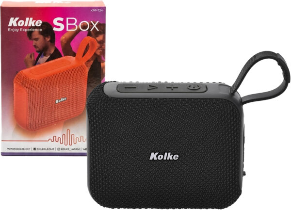 Parlante Kolke Kpp-734 Sbox 5w 1xusb 1xmicrosd Bateria 1800mah Bluetooth 5.3 Dimensiones 9.5x3.9x7.5cm Negro