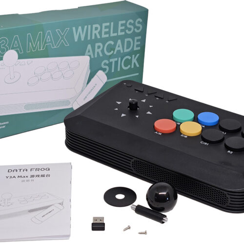 Joystick Arcade Data Frog Y3AMAX Inalambrico 2.4GHZ Usa 1XAAA No Incluida Dimensiones 27X15X3.5CM Switch PC Android Ios Negro