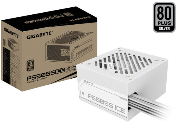 dptcap21936.jpg Fuente Gigabyte 550w Gp-p550ss 80 Plus Silver Atx 3.1 +12v 45.8a Pcie 6+2 X2 Sata X2 Molex X4 12v 4+4 X1 Blanca