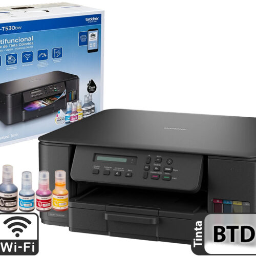Impresora Brother T530dw Multifuncion Wifi Dual Band Sistema Continuo Impresion Doble Faz Utiliza Tinta Btd100 Incluida Incluye Cable De Alimentacion Y Cable Usb