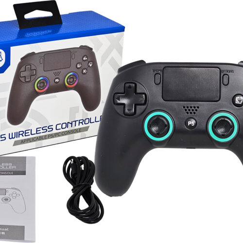 Joystick Wolf PS5 Doble Vibracion 6 Ejes Touchpad RGB Microfono Bateria 600MAH Bluetooth 5.0 Incluye Cable USB Tipo C 1.2MTS Para Carga Alternativo