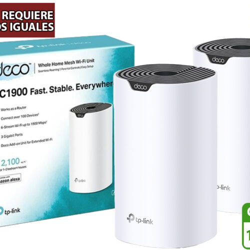 Router Access Point Nodo TP-LINK Deco S7 Pack 2 Unidades Mesh AC1900 WIFI Dual Band 5GHZ 1300MBPS 2.4GHZ 600MPBS 3XRJ45 LAN/WAN Gigabit MU-MIMO