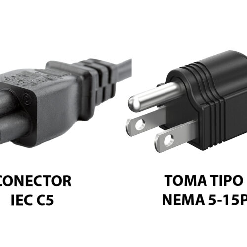 Cable De Tension Trebol Mickey 220V 1.5M 180W - Conector Iec C5 A Toma Tipo Nema 5-15P - Para Cargador Notebook Patas Rectas - Encufe Usa