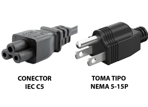 dptcap21973.jpg Cable De Tension Trebol Mickey 220v 1.5m 180w - Conector Iec C5 A Toma Tipo Nema 5-15p - Para Cargador Notebook Patas Rectas