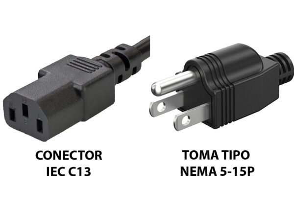 dptcap21974.jpg Cable De Tension Pc Fuente 220v 1.5m Toma Tipo Nema 5-15p A Conector C13 Patas Rectas