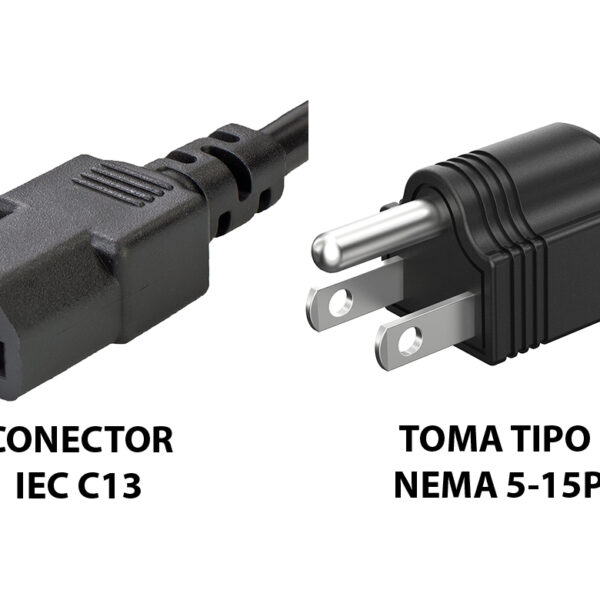dptcap21974.jpg Cable De Tension Pc Fuente 220v 1.5m Toma Tipo Nema 5-15p A Conector C13 Patas Rectas